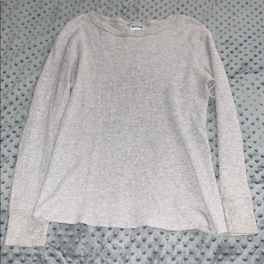 Grey Waffle Knit Long Sleeve 🤍